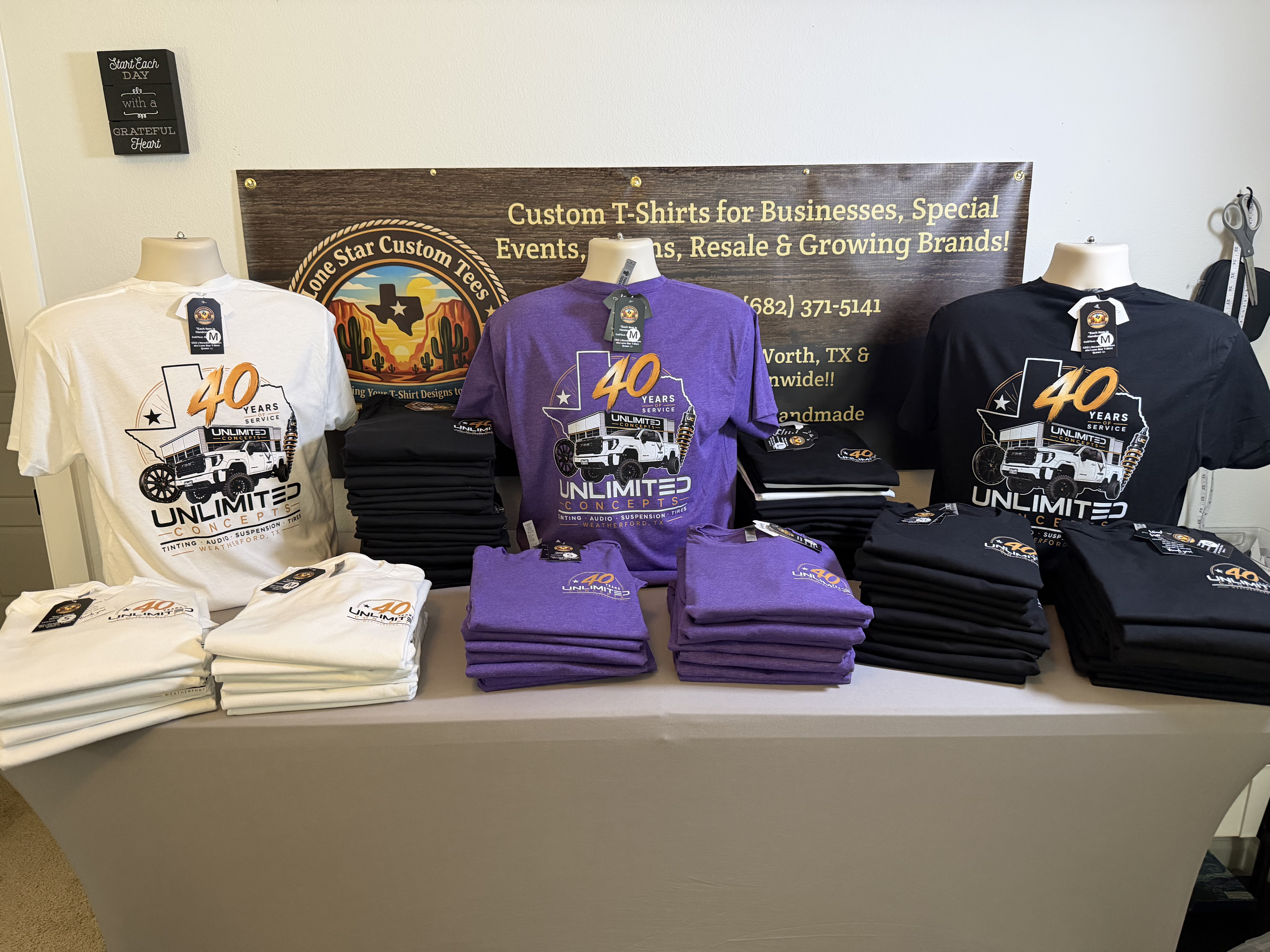 Bulk custom t-shirt orders for DFW businesses and teams